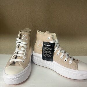 Converse Cream High-Top Sneakers